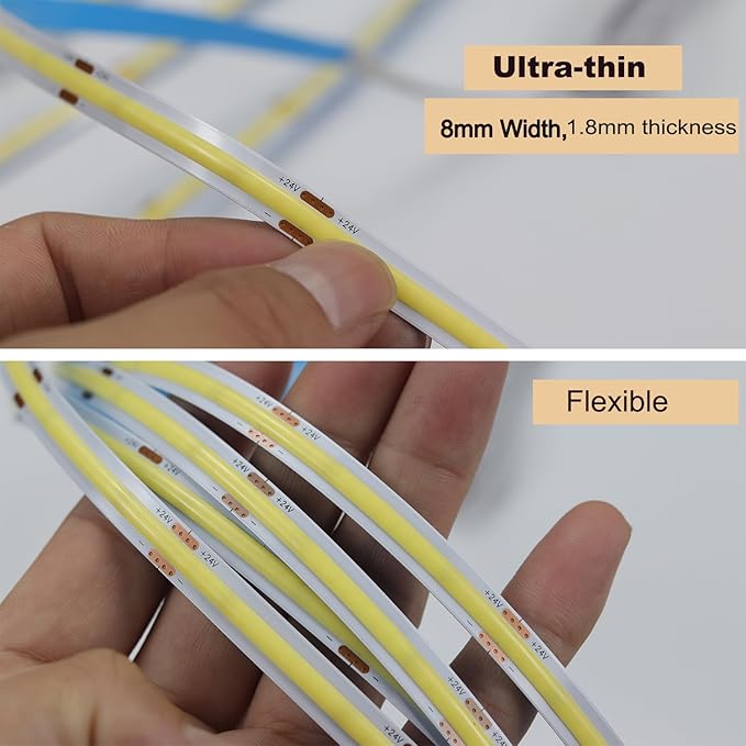 Under Cabinet Light, 6 PCS 40 Inches LED Strips, 1200 Lumen, Daylight 6500K. for Kitchen Cabinets, Counters, Cupboard, Bookshelf (Cold White 6500K, 6 * 40inch COB LED Strips)