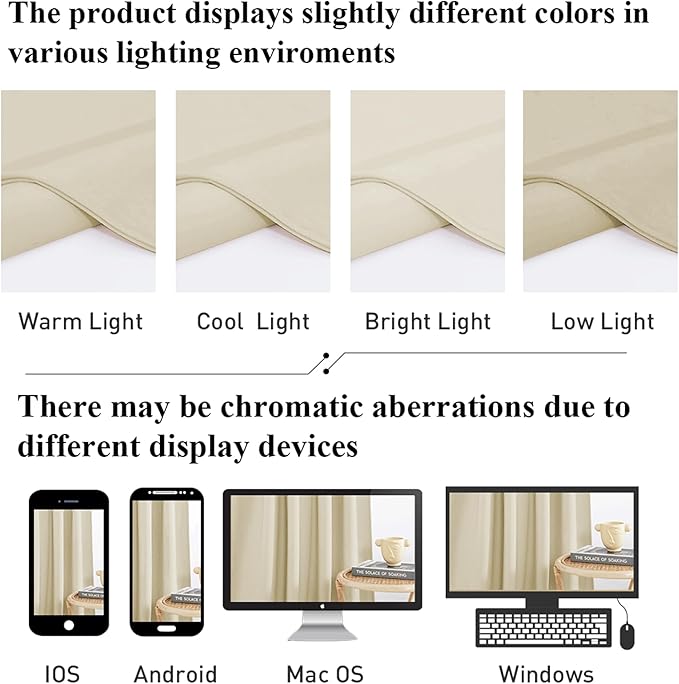 StangH Beige Velvet Curtains for Bedroom 100 inches Long, Soft Elegant Privacy Thermal Insulated Room Dividers for Living Room/Sliding Door Panels, W52 x L100, 2 Panels