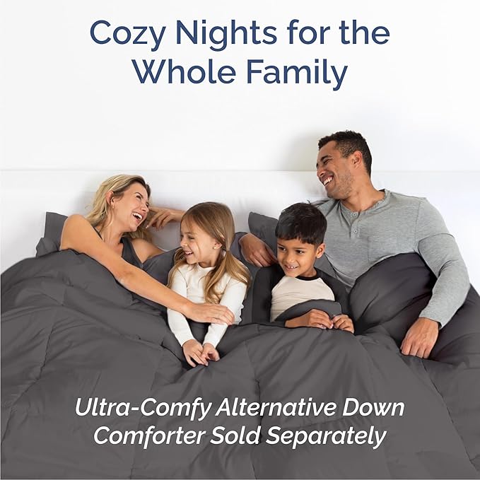 Cal King 6 Piece Sheet Set - Cooling, Comfy & Breathable - Hotel Luxury Bedding, Includes Fitted Sheet for Women, Men, Kids & Teens - 1 Flat, 1 Fitted Sheet, 4 Pillowcases w/Deep Pockets - Dark Grey