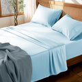 LBRO2M 100% Cotton Sheets Set Deep Pocket 19", 1000 Thread Count Full Size 4 Piece Bed Sheet Sets Soft Comfortable Bedding All Season (Full, Light Blue)