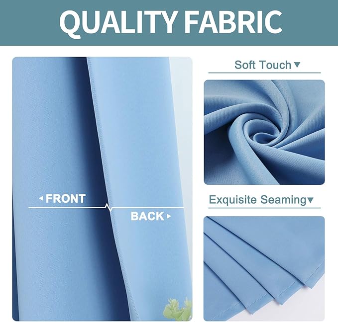 ChrisDowa Grommet Room Darkening Curtains for Bedroom and Living Room - 2 Panels Set Thermal Insulated Blackout Curtains (Sky Blue, 38W x 54L)