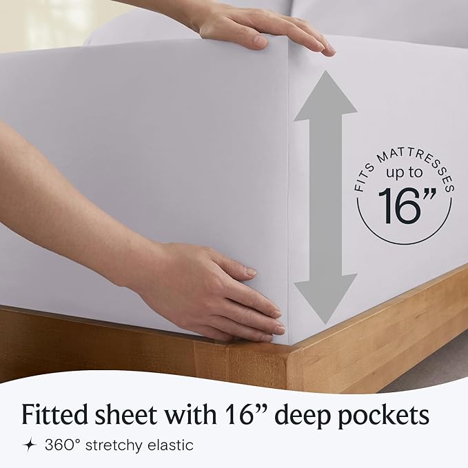 LuxClub 3 PC Twin XL Sheet Set, Deep Pockets Wrinkle Free Cooling Bed Sheets Hotel Bedding for Women, Men, Kids & Teens, Includes 1 Fitted Sheet, 1 Flat Sheet and 1 Pillowcase-Silky Soft Dove Gray