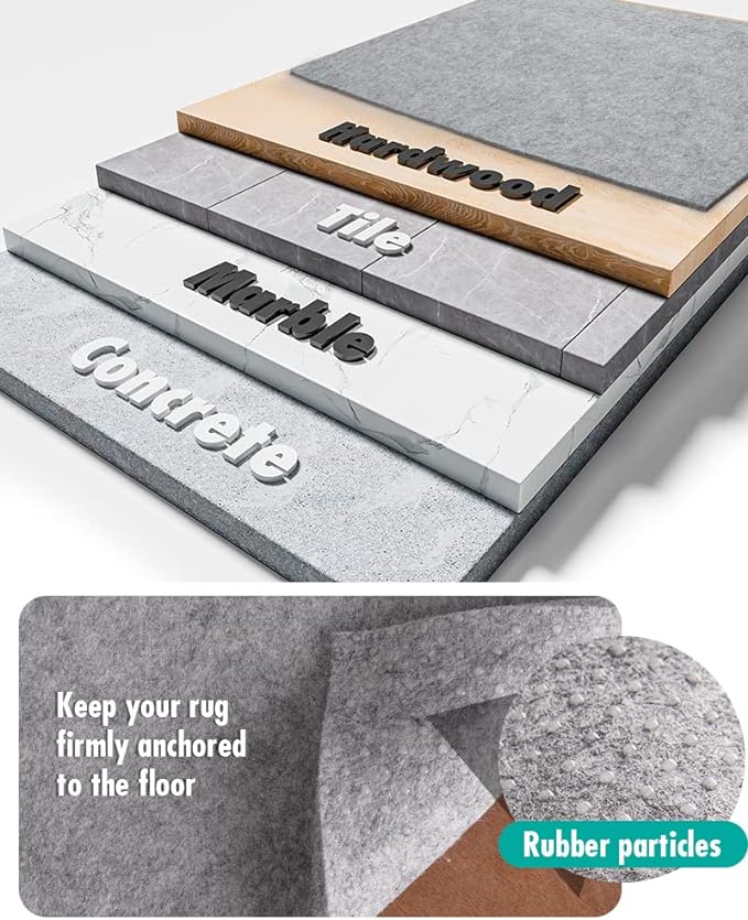 Resare Non Slip Rug Pad Gripper - 3x10 Feet 1/4" Extra Thick Felt Under Rug for Area Rugs and Hardwood Floors,Super Cushioned Non Skid Carpet Padding
