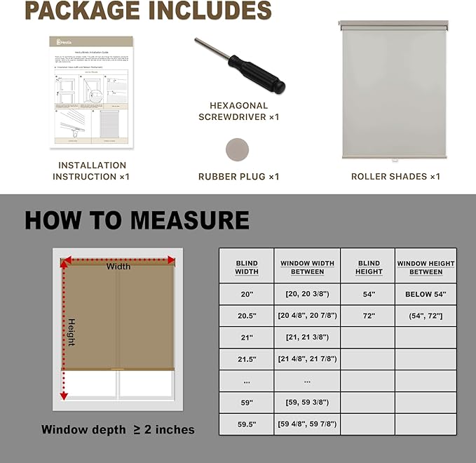 HESTIA No Drill Cordless Blackout Roller Shades Screwless Waterproof Shower Window Blinds, Auto-Retraction Easy Install Blind for Bathroom/Kitchen/Office/Exterior, Grey, 48" W x 54" H