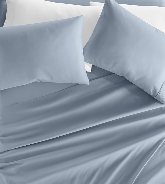 Linen Market Bed Sheets for Cal King Size Bed (Light Blue) - Sleep Better Than Ever with These Soft and Cooling California King Sheets - Deep Pocket Fits 16" Thick Beds - 4 Piece Cal King Sheet Set