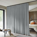 Room Divider Curtains Total Blackout Privacy Curtain Panel Room Thermal Insulated Noise Reduction Curtains for Bedroom Window Living Room Ceiling Track Curtain W 12.5 ft × H 7 ft Grey