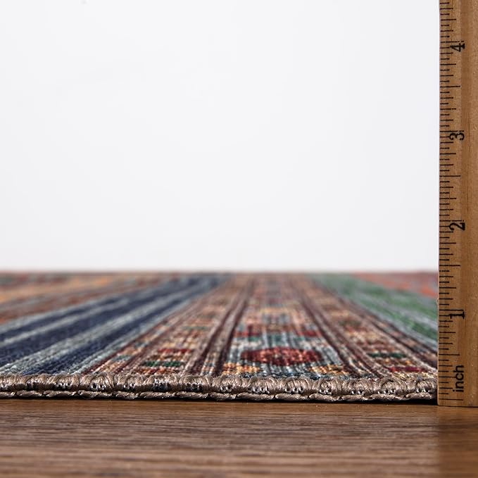 Keen Home Design 6x9 Rug - Machine Washable Area Rug with Non-Slip Backing, Ideal for Living Room, Dining Room, Bedroom - Vintage, Easy Clean, Durable, Low Pile Rug - (6' x 9')