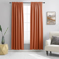 DONREN 84 inche Length Curtain Panels - Light Reducing Thermal Insulated Solid Blackout Curtains/Panels/Drapes for Living Room (Set of 2, 60 inches by 84 Inch, Burnt Orange)