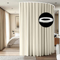 Room Divider Ceiling Mounted Curtains Track Sets Extra Wide Blackout Curtain Flexible Tracks for Bedroom Privacy Partition Separator, 1 Panel Beige Drape and White Rail, W12.5 x H8ft