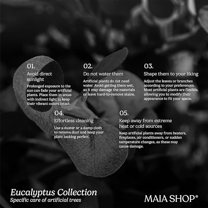 Maia Shop 3ft 5in Artificial Eucalyptus Tree Plant for House, Apartment or Office – Realistic Fake Indoor Plants for Living Room, Kitchen, Bedroom, Entryway or Bathroom – Faux Greenery for Home Décor