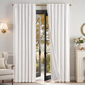 Lazzzy White Blackout Velvet Curtains for Living Room Bedroom 84 Inch Long Insulated Lined Drapes Rod Pocket Modern Window Treatments 2 Panels Set