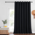 NICETOWN Wide Black Out Curtain for Boys Room, Grommet Blackout Thermal Insulated Window Treatment Room Darkening Sound Reducing for Bedroom/Nursery, Black, 1 Panel, W100 x L63