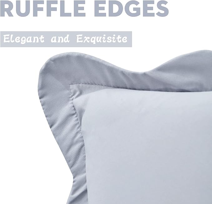 CHIXIN Microfiber Standard Pillow Shams Set of 2 - Decorative Pillow Covers - Dark Grey - Size (20" x 26")