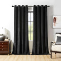 Joydeco Black Velvet Curtains 72 Inches Long, Luxury Grommet Blackout Curtain 2 Panels, Thermal Insulated Privacy Room Darkening Window Drapes for Bedroom Living Room Home Theatre (52Wx72L)