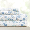 Linen Market Patterned Microfiber King Sheet Set 4 Piece – Oeko-TEX Certified Ultra Soft & Wrinkle-Free - 16" Deep Pocket Sheets - Easy Care King Size - Violets Light Blue