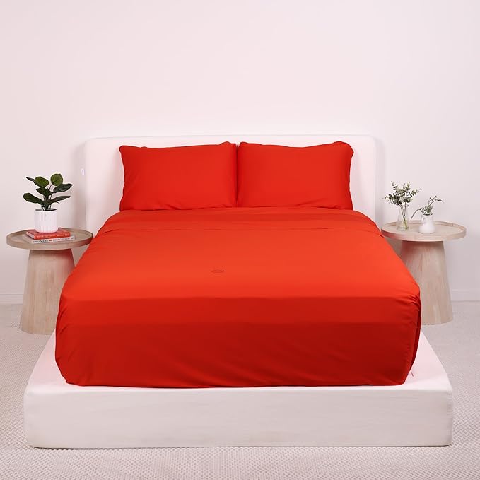 THE LAD COLLECTIVE 2.0 Bedding Set - 4 Piece Sheet & Pillow Case Set, Custom Blend, Soft, Comfortable, Temperature Regulating, & Easy-to-Use - (King, Sedona)