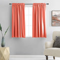 DONREN 48 Inch Length Coral Blackout Curtains for Bedroom - Small Window Treatment Rod Pocket Curtain Drapes (Set of 2 Panels,52 W x 48 L)