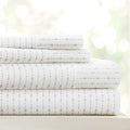Linen Market Double-Brushed Patterned Microfiber Full Sheet Set 4 Piece – Oeko-TEX Certified Ultra Soft & Wrinkle-Free - 16" Deep Pocket Sheets - Easy Care Full Size - Beaded Arrows Light Gray