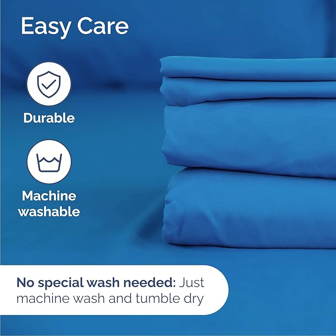 Cal King 6 Piece Sheet Set - Cooling & Breathable - Hotel Luxury Bedding, Includes Fitted Sheet for Women, Men, Kids and Teens - 1 Flat, 1 Fitted Sheet, 4 Pillowcases with Deep Pockets - Royal Blue