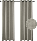 Jacquard Linen Curtains 108 inch Length 2 Panels Thick Faux Linen Blended Window Drapes Burlap Textured Curtains with Grommet for Living Room Bedroom Farmhouse (52x108 Light Khaki) Natural