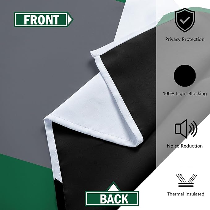 Green Blackout Curtains for Bedroom 84 inch Long 2 Panels Set Christmas Green Grey Modern Abstract Geometric Black Out Curtains Insulated Room Darkening Window Drapes for Living Room, 52Wx84L