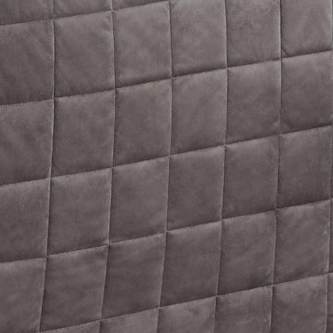 Touch of Class Camden Luxury Bedding | Neutral Charcoal Gray Color | Grande Fitted Bedspread | Faux Suede Box Quilted Design | Designed 3 Piece Set Includes Full Bedspread and 2 Standard Shams