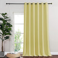 NICETOWN Sliding Door Curtain 108 Inches Long - Blackout Thermal Insulated Grommet Room Divider Privacy Drape for Patio Glass Door, 1 Panel, Paler Yellow, 100 Inch Extra Wide
