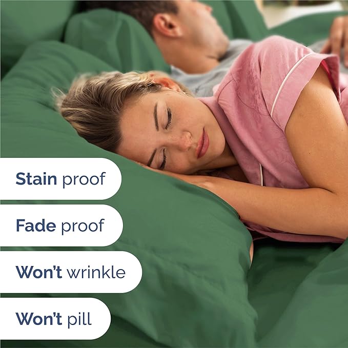 Twin XL 4 Piece Sheet Set - Cooling, Comfy & Breathable - Hotel Luxury Bedding, Includes Fitted Sheet for Women, Men, Kids & Teens - 1 Flat, 1 Fitted Sheet, 2 Pillowcases with Deep Pockets - Emerald