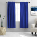 DONREN Cobalt Blue Blackout Draperies Curtains for Bedroom - Thermal Insulated Solid Rod Pocket Window Curtain Panels (52 x 63 Inches,2 Panels)