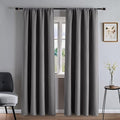 Blackout Curtains 90 Inches Long 2 Panels Set, Light Grey Curtains Thermal Insulated Room Darkening Drapes for Bedroom, Rod Pocket Light Blocking Drapes Living Room(52W × 90L, Light Grey)