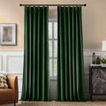 Pinch Pleated 100% Blackout Curtains for Bedroom, Olive Green Velvet Curtains for Living Room, Black Out Curtain 90 inch Long Room Darkening, Blackout Pinch Pleat Drapes with Hooks 2 Panels