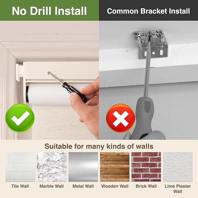 HESTIA No Drill Cordless Blackout Roller Shades Screwless Waterproof Shower Window Blinds, Auto-Retraction Easy Install Blind for Bedroom/Living Room/Kitchen, Cream Linen, 56.5" W x 54" H