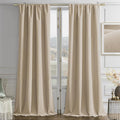 Joydeco Latte Coffee Velvet Curtains 96 Inches 2 Panels, Luxury Thermal Insulated Soft Curtains for Bedroom & Living Room, Room Darkening Velvet Drapes, Rod Pocket (52W x 96L)