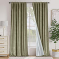Lazzzy Green Blackout Velvet Curtains 96 Inches Long Thermal Insulated Room Darkening Lined Curtain Drapes Luxury Back Tab Window Treatments for Bedroom Living Room 2 Panels, 52 x 96 Inch, Olive Sage