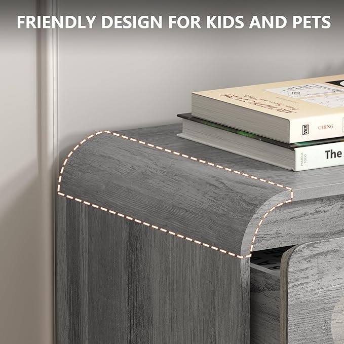 3 Piece Bedroom Set, Dresser and Nightstand Sets for Bedroom, Wood 6 Drawer Dresser & Night Stand Set of 2, Tall Chest of Drawers Modern Storage Cabinet Bedroom Furniture Set, Grey