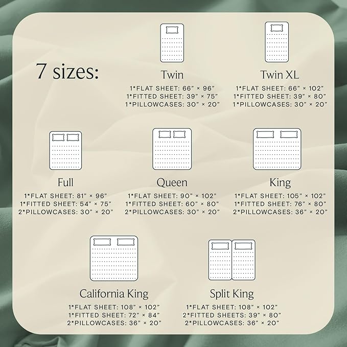 LuxClub 4 PC California King Sheet Set, Deep Pockets Wrinkle Free Cooling Bed Sheets Hotel Bedding for Women, Men, Includes 1 Fitted Sheet, 1 Flat Sheet and 2 Pillowcases-Tree Moss Green