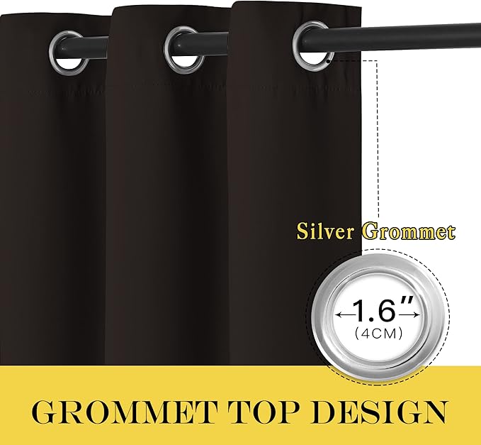 NICETOWN Blackout Room Divider Curtains for Sliding Glass Doors 102 Inches Long 1 Panel, Extra Wide Curtains for Doorway Patio Bedroom Living Room (Toffee Brown, 80Wx102L, 1 Panel)