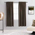 DONREN Chocolate Brown Blackout Curtains for Cafe - Soft Smooth Heavyweight Thermal Insulating Rod Pockets Drapes Panels for Living Room(52 by 63 Inch,2 Panels)
