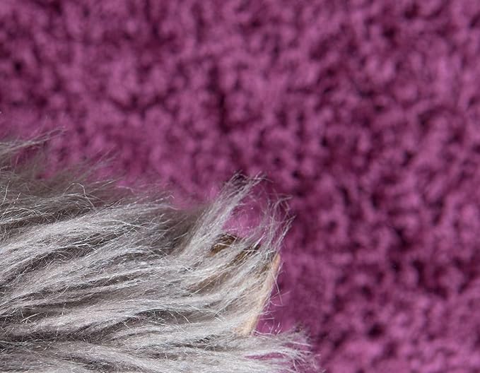 Unique Loom Solid Shag Collection Area Rug (5' 1" x 8' Rectangle Eggplant Purple)