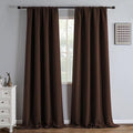 Blackout Curtains 108 Inch Length 2 Panels Set, Black Out Curtains for Bedroom 108 Inch Long, Rod Pocket Energy Saving Room Darkening Drapes for Living Room Window Chocolate(W52 x L108)