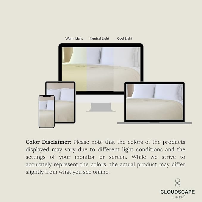 Cloud Scape Linen 100% Cotton Blanket King 92x108 Fog - Cozy Herringbone Weave, Fits Up to Cal King Beds, Breathable Softness, All-Season Warmth, Heavy Layering Winter Blanket