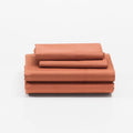 Cuddledown Dreamstead 100% Cotton Bed Sheets Set | 300 Thread Count | Luxurious Sateen Weave | Pure Combed Cotton | Soft | Wrinkle Resistant | 4 Piece Set | Red Sand | Full | 54” x 75"