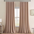 Joydeco Velvet Curtains Rose Beige Blackout Curtains Thermal Insulated 96 inches Long Window Curtains Super Soft Room Darkening Drapes for Bedroom Living Room Elegant Rod Pocket 2 Panels Rose Beige