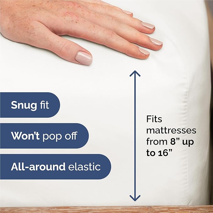 King 6 Piece Sheet Set - Cooling, Comfy & Breathable - Hotel Luxury Bedding, Includes Fitted Sheet for Women, Men, Kids & Teens - 1 Flat, 1 Fitted Sheet, 4 Pillowcases w/Deep Pockets - Antique White