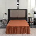 Bed Skirt Queen Size Ruffled Bed Skirt with Split Corners, Queen Bed Skirt 18 Inch Drop, TSUTOMI Queen Size Bed Skirt Terracotta for Ruffled Bed Skirt with Split Corners, Bed Skirt Queen Size