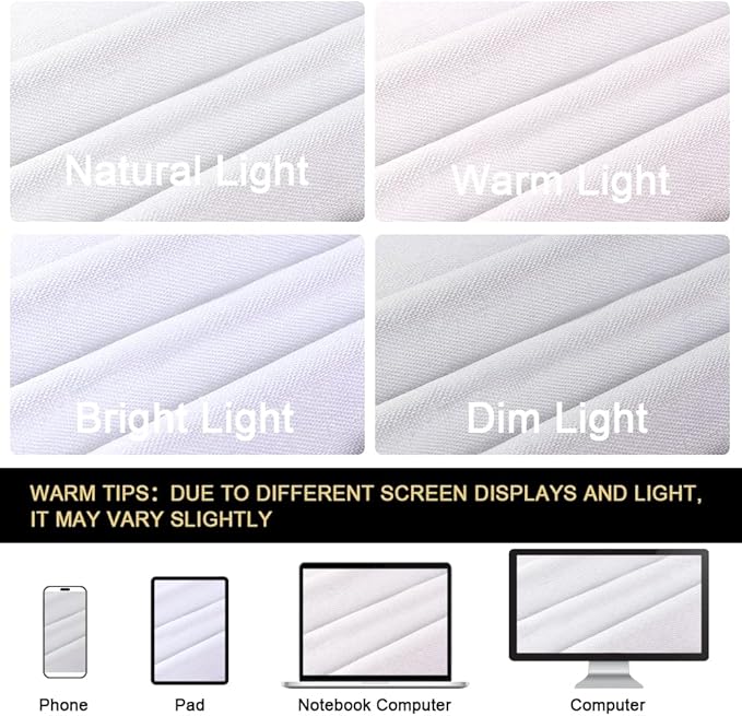 PrinceDeco White 100% Blackout Curtains 54" Long Blackout Curtains for Bedroom Linen Texture Solid Thermal Insulated with White Liner Luxury Decor for Nursery 52x54 Inch (2 Panels)