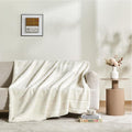 Sophia & William Throw Blanket for Couch Sofa(60x80 Inches) - Faux Fur Throw Soft Cozy, Gifts for Women, Cream