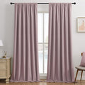 Joydeco Rose Pink 100% Blackout Curtains 108 Inch 2 Panels, Luxury Thermal Pink Velvet Curtains for Bedroom Living Room, Soundproof Blackout Window Drapes, Rod Pocket & Back Tab (52W x 108L)
