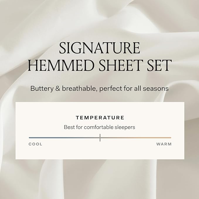 BOLL & BRANCH Signature Hemmed Sheet Set - King + Standard, Mineral - Luxury 100% Organic Cotton - Includes 1 Flat, 1 Fitted, 2 Standard Pillowcases - Buttery Soft