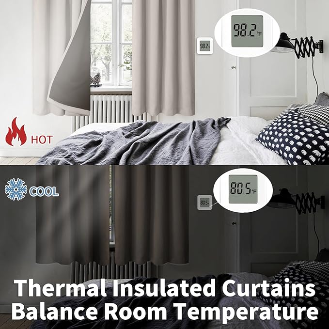 BGment Short Blackout Curtains for Bedroom, Thermal Insulated Full Room Darkening Soundproof Rod Pocket Small Window Curtains 54 Inch Length, 2 Panel, Each Panel 42 Inch, Cashmere